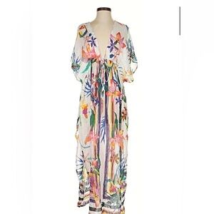 Trina Turk Multicolor Floral sheer coverup